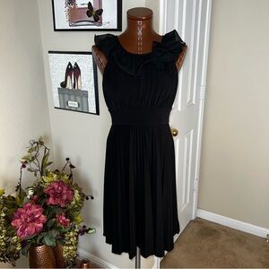 Max & Cleo Black Ruffle Midi Dress